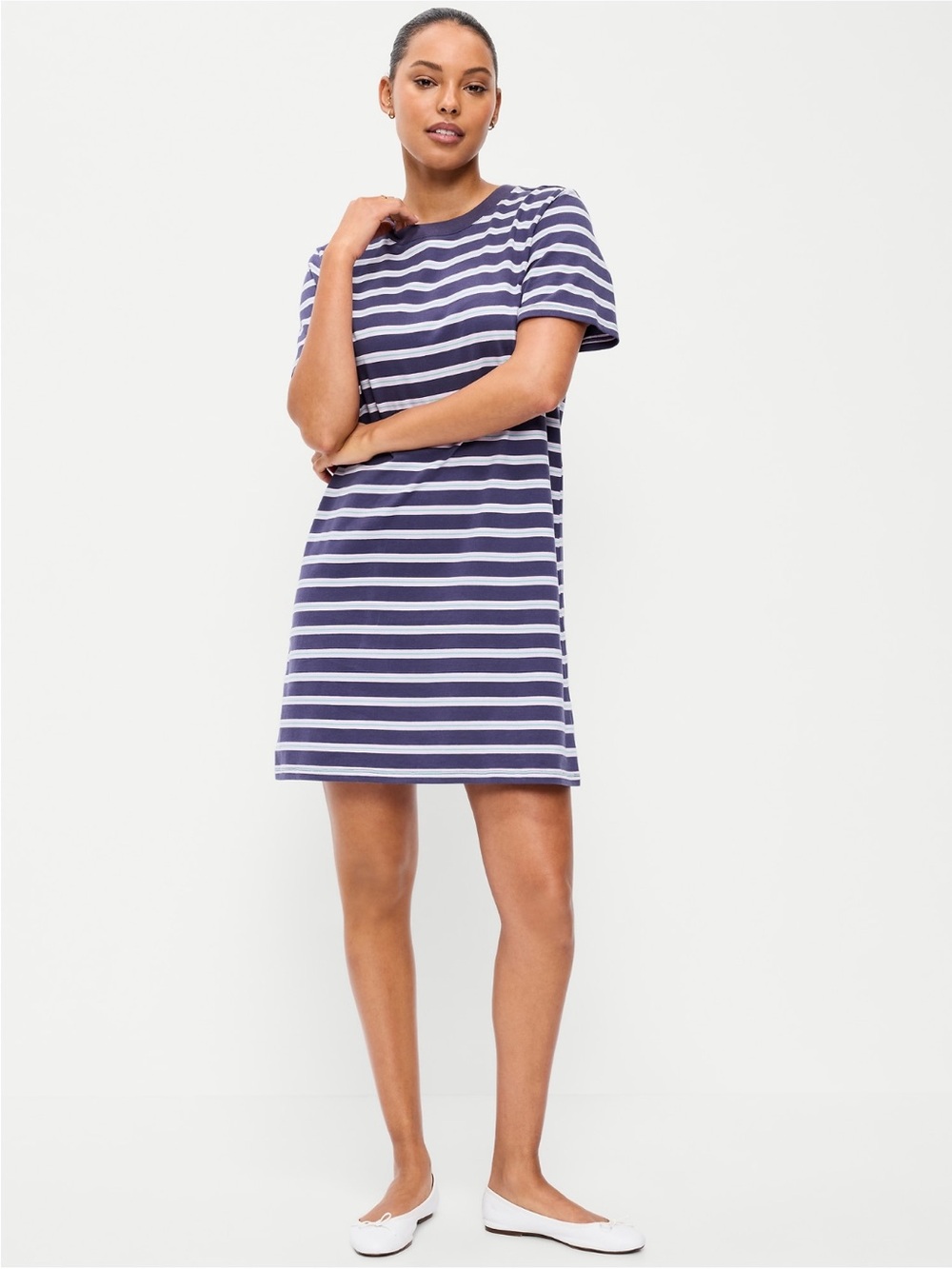Old Navy Navy and White Striped Mini Dress